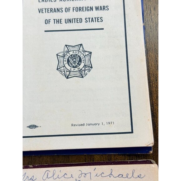 Vtg Ritual Ladies Auxiliary to Veterans of Foreign United States Affairs Booklet - Picture 3 of 8